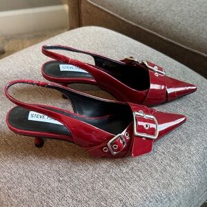 Steve Madden Burgundy Slingback Heels with Buckle